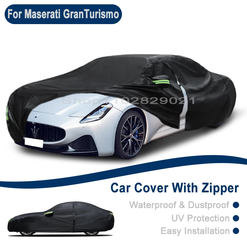 

Outdoor Full Vehicle Cover For Maserati GranTurismo - Side Zipper Design, Waterproof Dustproof Sun Protection Car Cover