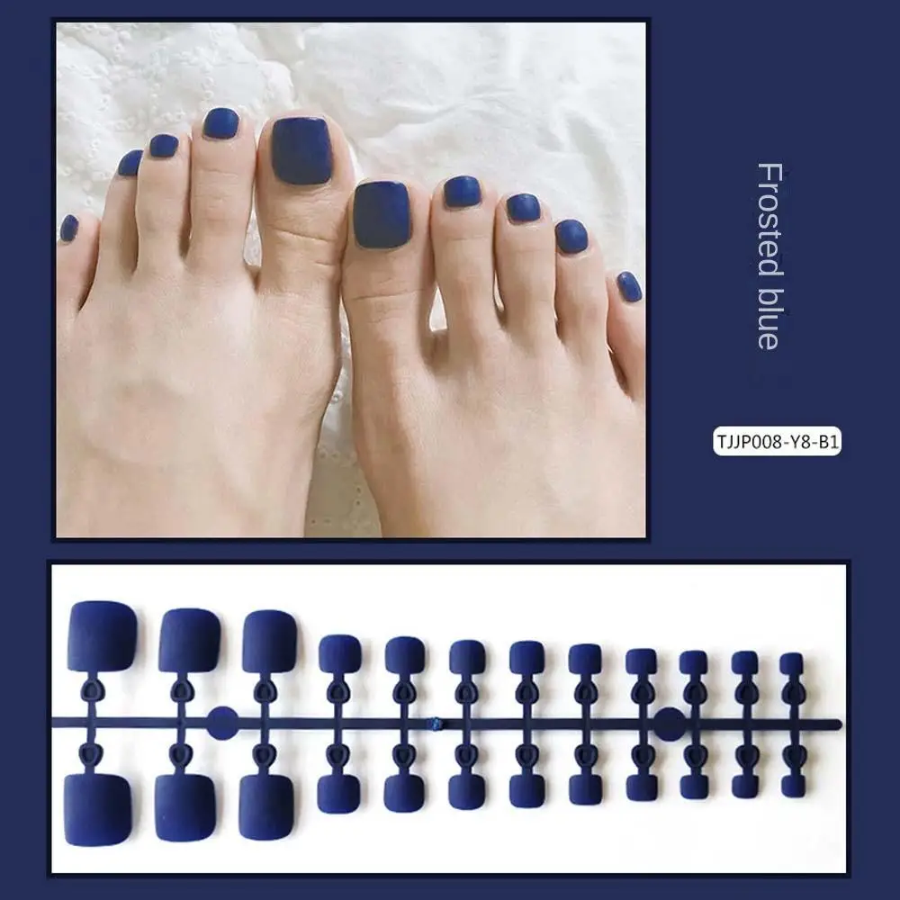 on Toenails Feet Artificial Nails Full Cover False Nails Solid Color Nails Patch Matte False Toenails Frosted Fake Toe Nails