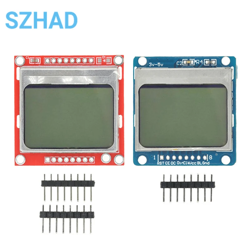 Smart Electronics LCD Module Display Monitor Blue Backlight Adapter PCB 84*48 84x84 Lcd 5110 Nokia 5110 Screen