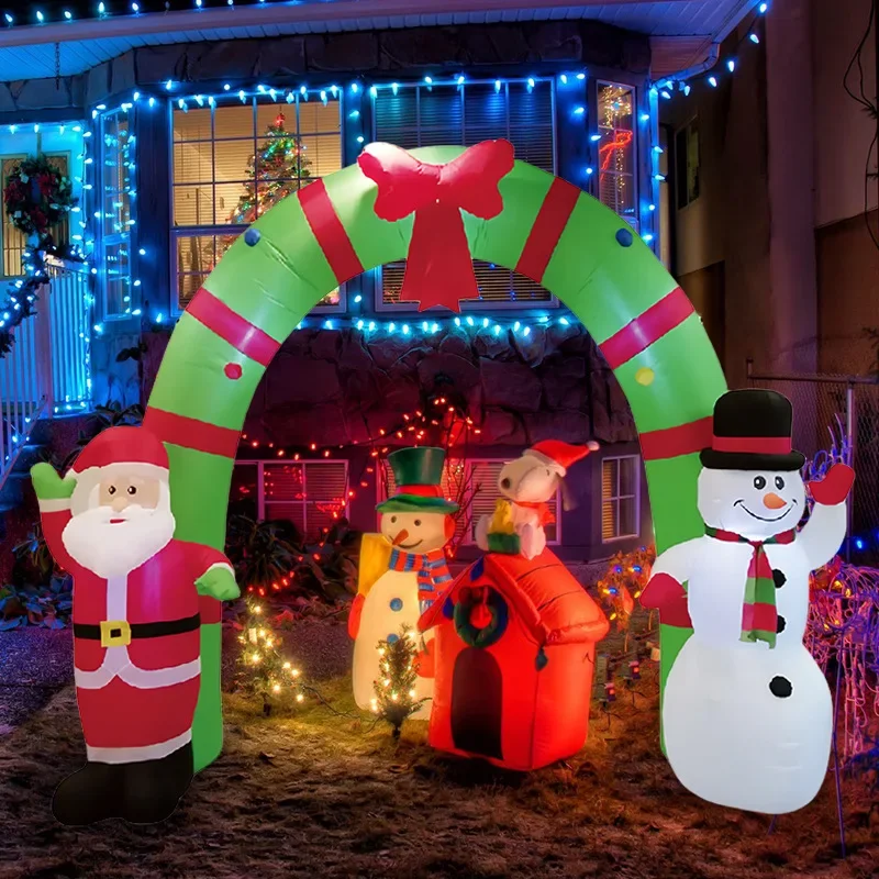 Cross-border christmas inflatable arch courtyard venue arrangement porch Santa Claus snow model welcome decoration