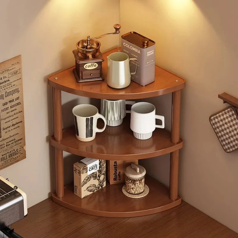 Holz-Aufbewahrungsregal für Küche Rattan Schreibtisch-Organizer Präsentationsregal Gewürzregal für Arbeitsplatte Make-up-Organizer