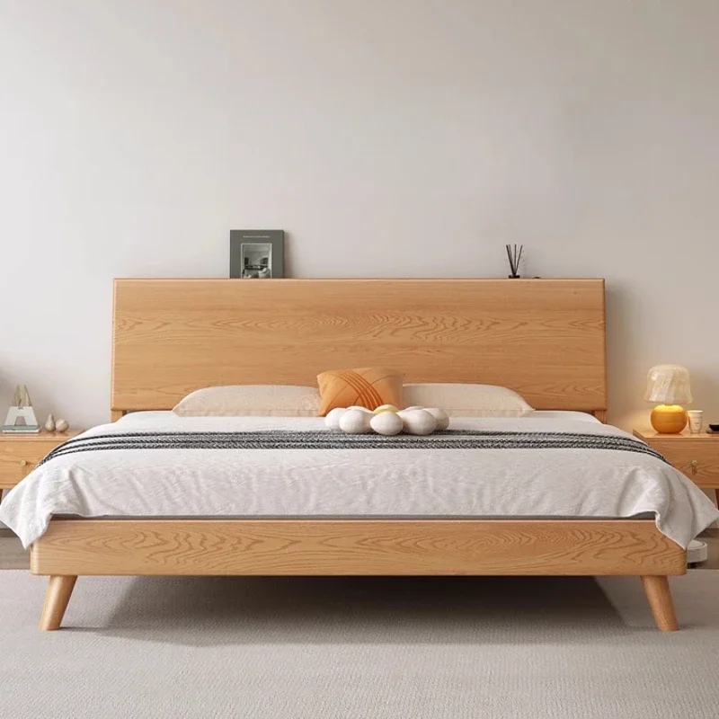 

Headboard Minimalist Bed Solid Wood Modern Design Apartment Design Bed Frame Wedding Confortable Cama Casal Bedroom Furniture