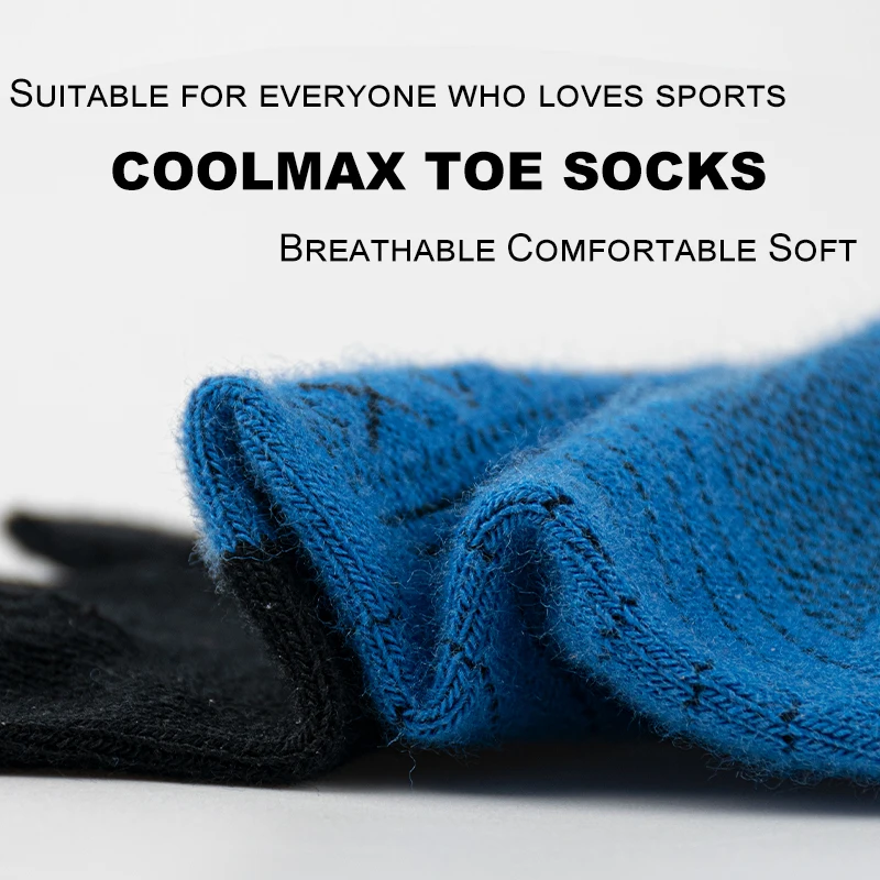 1/4/6 أزواج COOLMAX جوارب رياضية تنفس مطاطا 5 أصابع جوارب رياضية التجفيف السريع فتل الرطوبة جوارب الجري الرياضية