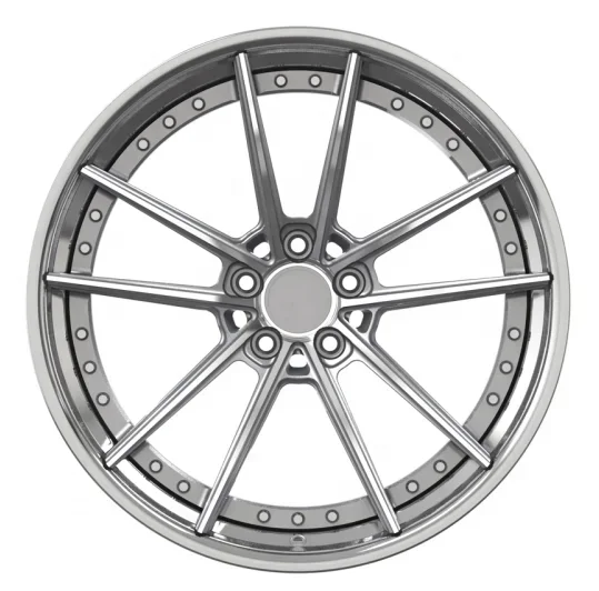 Neu eingetroffene silberfarbene 2-teilige geschmiedete Autoräder für Porsche 911 Turbo S