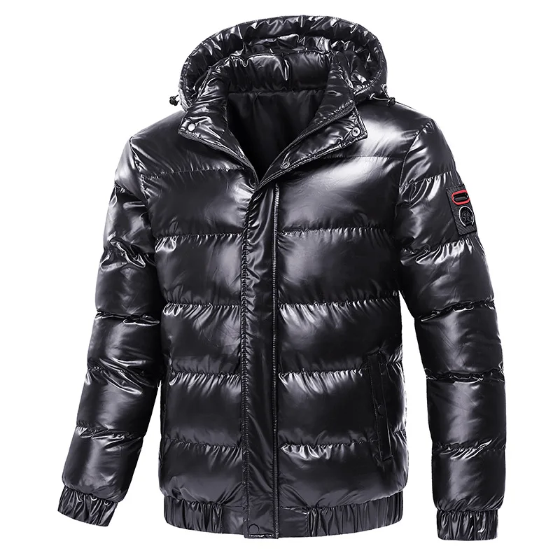 

Autumn Winter Men's Parkas Coat Fashionmens Hooded Warm Parkas Down Cotton Casual Outerwear Thermal Black Bomber Jackets Men