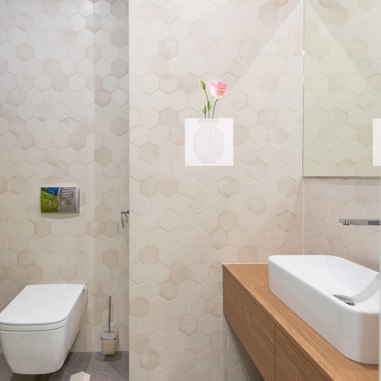 

2pcs Silicone Suction Cup Vase For Fridge Washable Reusable Wall Mount Plant Holder 1.5Kg Capacity Creative Home Decoration