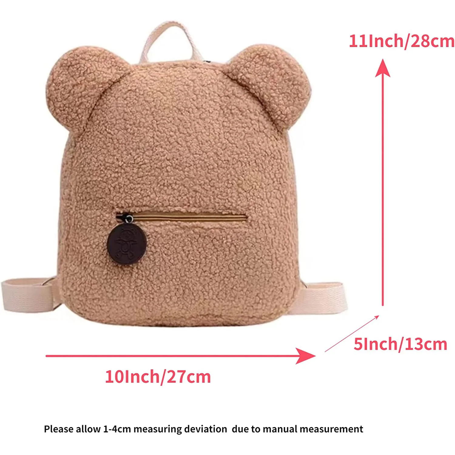 Mochila bonita bordada personalizada para la escuela, mochila de felpa con orejas de oso, Mochila pequeña Kawaii