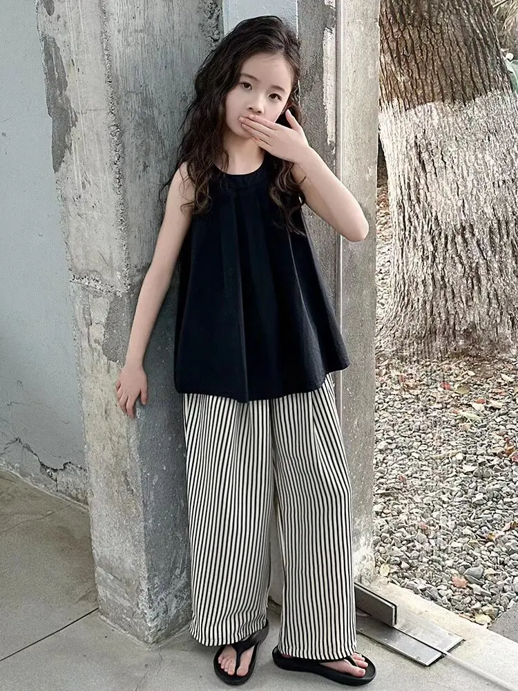 Girls Lounge Wear 2 Piece Summer Set Soft Cotton Shorts and Tee Home Clothes