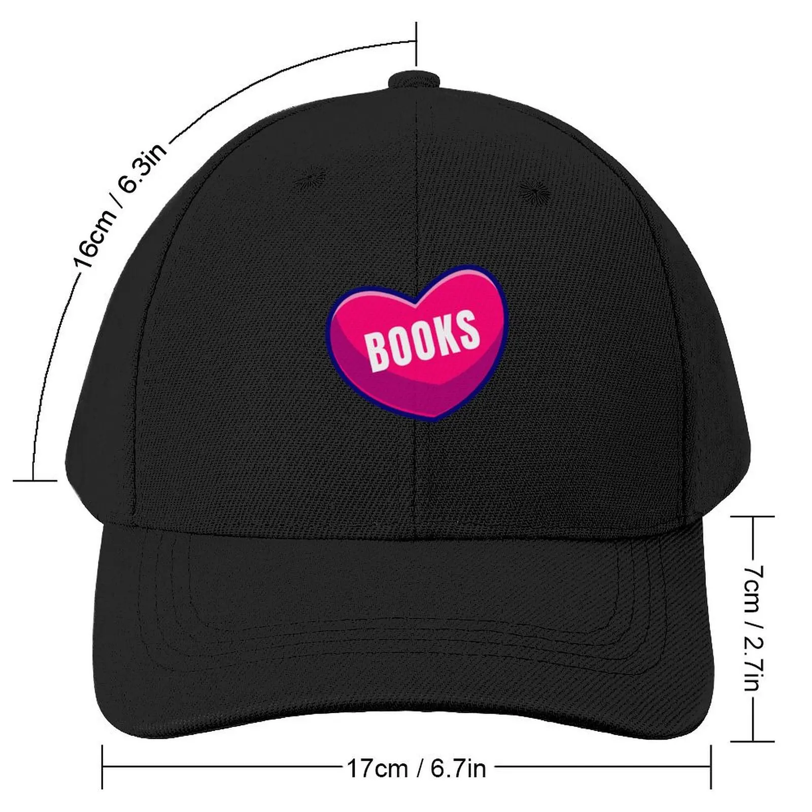 I Love Books - Book Heart, Book Lover, Librarian, Heart, Book Lover Gift, Reading Baseball Cap birthday Men Golf Wear Women's