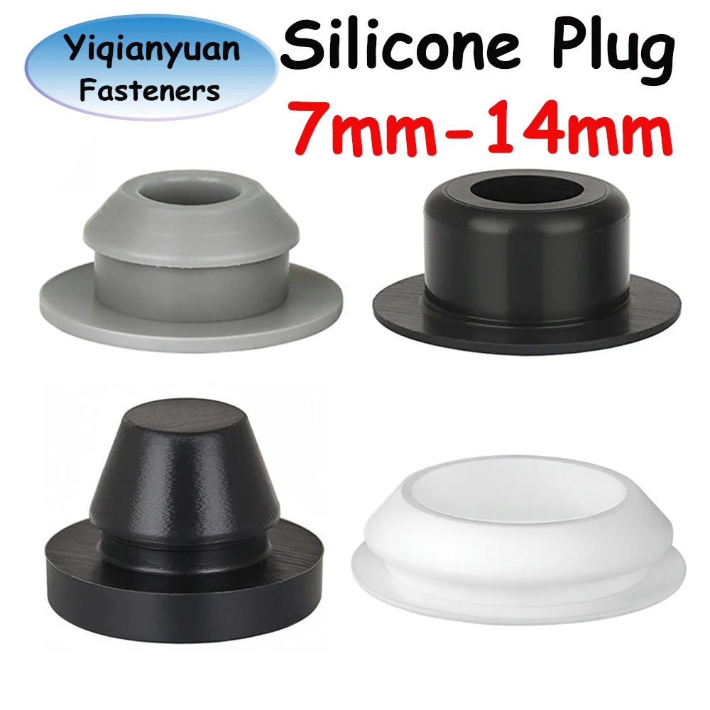 Yiqianyuan 7mm-14mm Silicone Plug Rubber Stopper T-plug Soft Match High Elasticity Cover Seismic Eyelet Muffling Thermostability