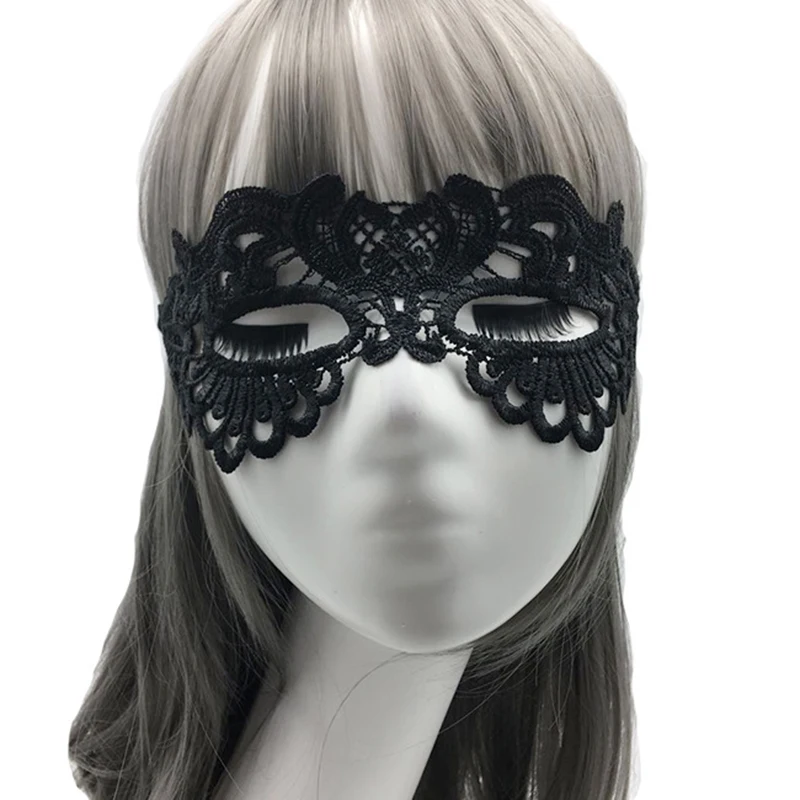 Black Sexy Women Hollow Lace Masquerade Face Mask Princess Party Cosplay Prom Props Costume Nightclub Queen Half Face Eye Mask