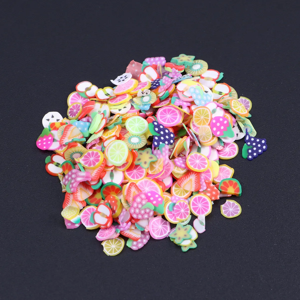 300Pcs Clay Fruit Slice Nail Art Decorations DIY 3D Fruit Pieces for Nails Home Salon Use Variety Pack of Watermelon Strawberry