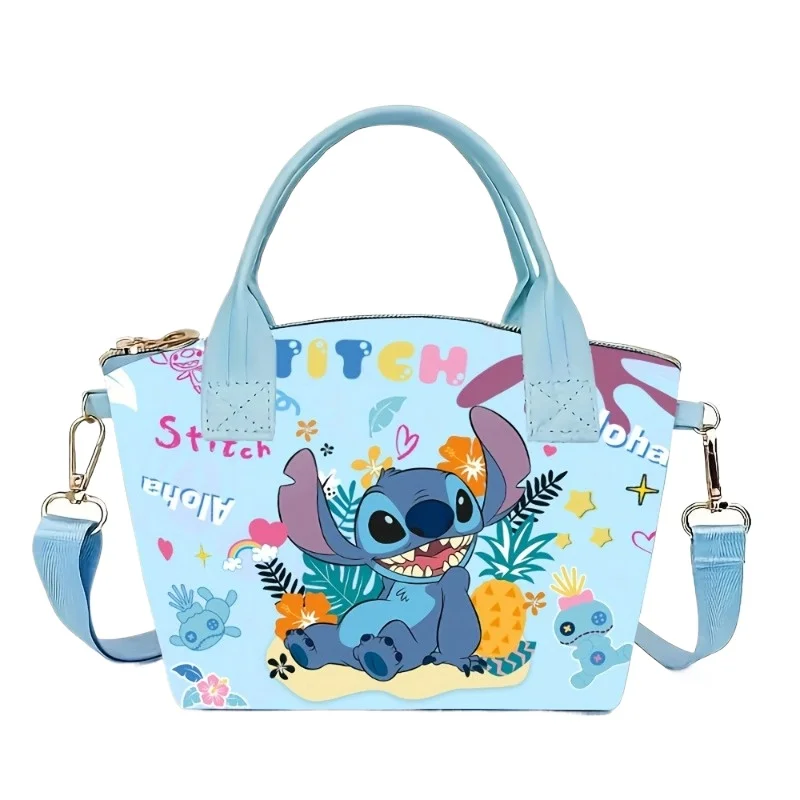 

Мини-сумка через плечо Disney Stitch для детей, кошелек из искусственной кожи большой емкости, двусторонняя трансформируемая сумка для школьного использования на открытом воздухе