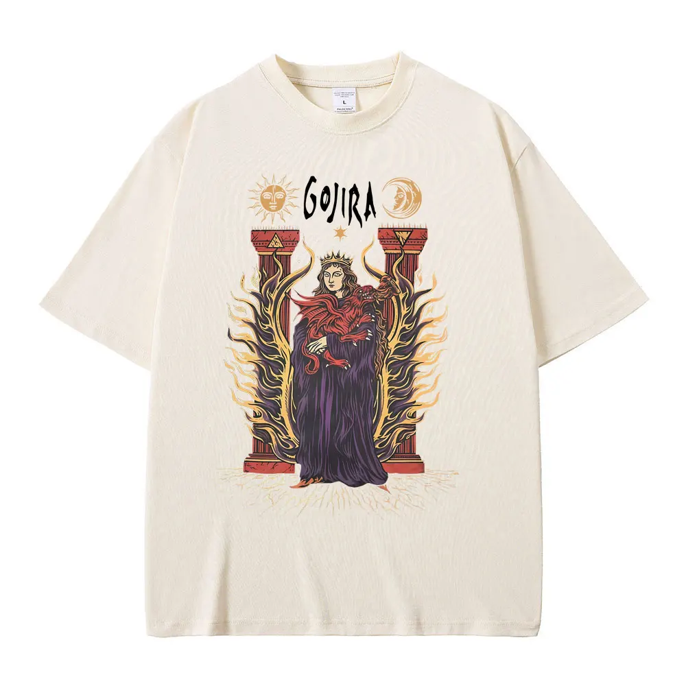 المعادن روك باند Gojira Merch تي شيرت الصهارة تي شيرت الثروة تي شيرت الرجال النساء موضة المتضخم التي شيرت القطن خمر تي شيرت #1