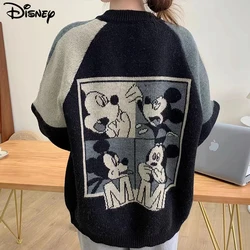 Disney New Arrival Fashion Casual Mickey Mouse Pullover Winter Heavy Industry Design Sense Nail Bead Spoof Mohair Plush Sweate