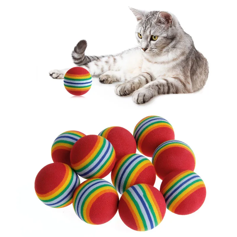 10Pcs Colorful Pet Ball Toys Interactive Fetching Catching Ball Colorful EVA Catching Balls for Medium Dog Puppy Home