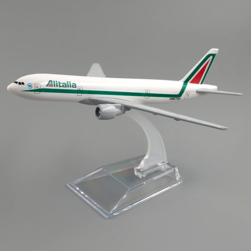 1/400 Alloy Aircraft Boeing 777 Alitalia 16cm Alloy Plane B777 Model Children Gift for Desk Decoration