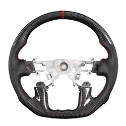Steering Wheel For Nissan Patrol Safari Y61 2005 - 2017 Carbon Fiber Perforated Leather Racing Steering Wheel