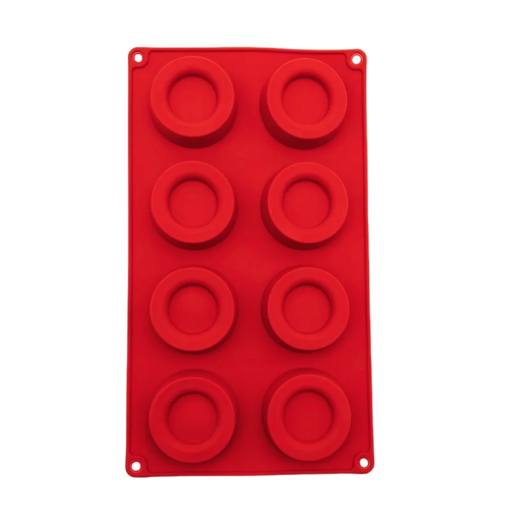 New Arrival 8 Hole Round Concave Convex Shape Silicone Cake Mold Ice Grid Mold DIY French Mousse Dessert Dim Sum Kitchen Tools