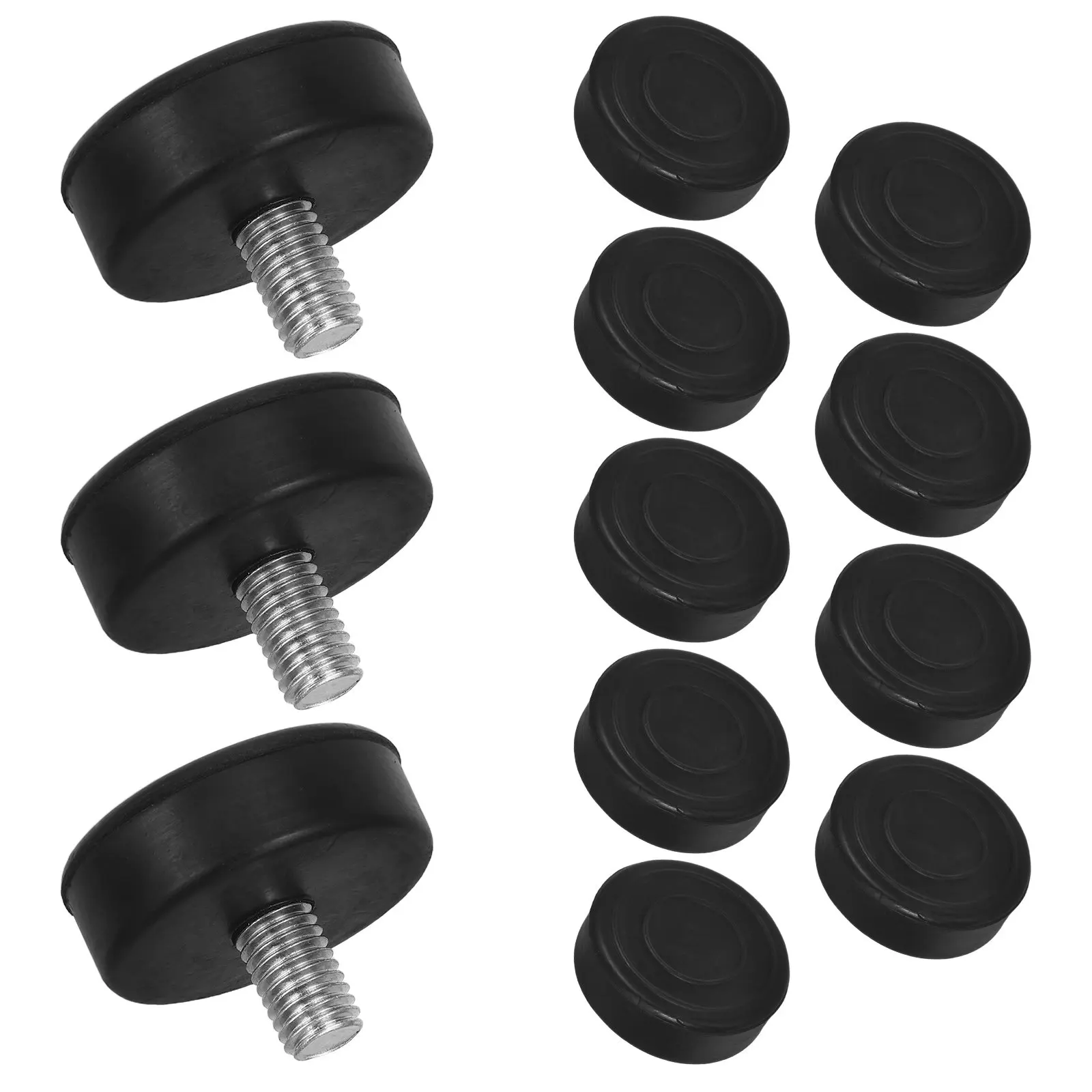 12Pcs Non Slip Anti Vibration Rubber Feet Pads Heavy Duty Screw on M10 Threaded Furniture Legs for Table Chair Speaker Cabinet