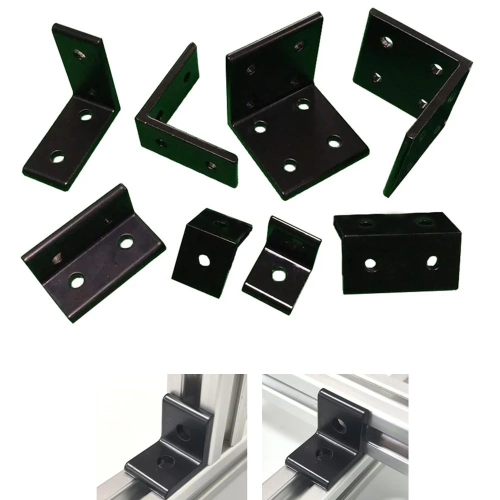 1PC 2020 2040 Black Brackets Corner Fitting Angle Aluminum 3030 3060 4040 4080 Aluminum L Connector for Aluminium Profile