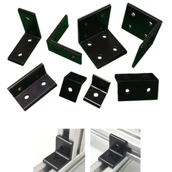 1PC 2020 2040 Black Brackets Corner Fitting Angle Aluminum 3030 3060 4040 4080 Aluminum L Connector for Aluminium Profile
