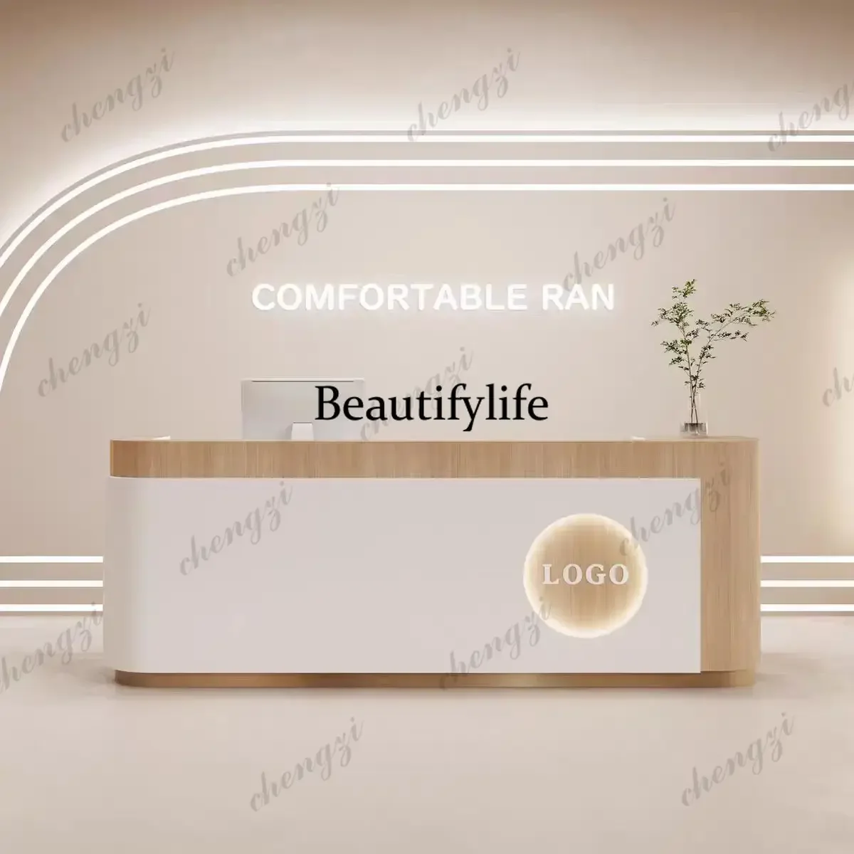 JJ Hair Salon Luxury Reception Desk Counter Decorations Beauty Modern Office Reception Desk Counter Cashier Commercial Furniture