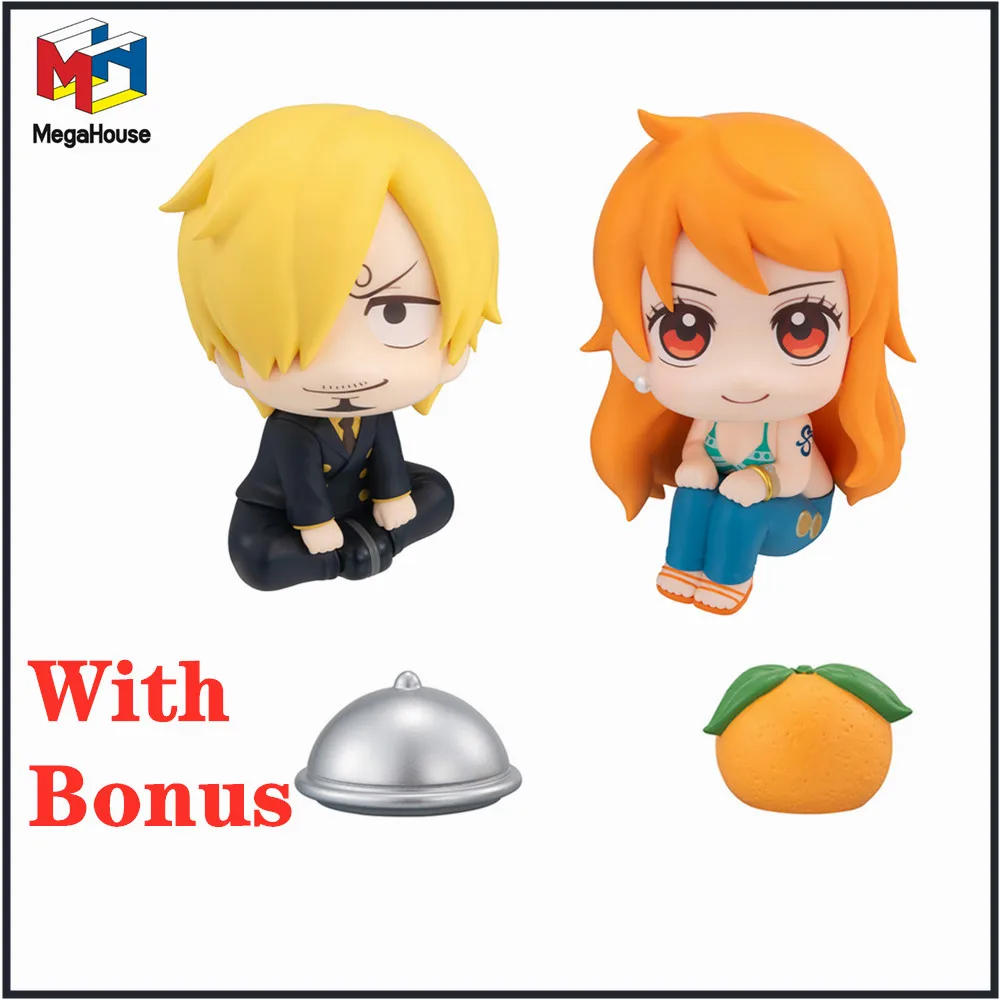 In Stock Original Anime Lookup ONE PIECE Sanji＆Nami with Cloche & Orange PVC Action Figure Toys Look Up One Piece Model