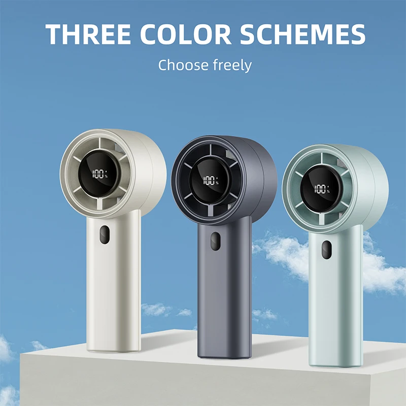 Портативный ручной вентилятор для занятий спортом на открытом воздухе, зарядка через USB, аккумулятор 3000 мАч, высокоскоростной, 100 передач, электрическое воздушное охлаждение, небольшой турбовентилятор