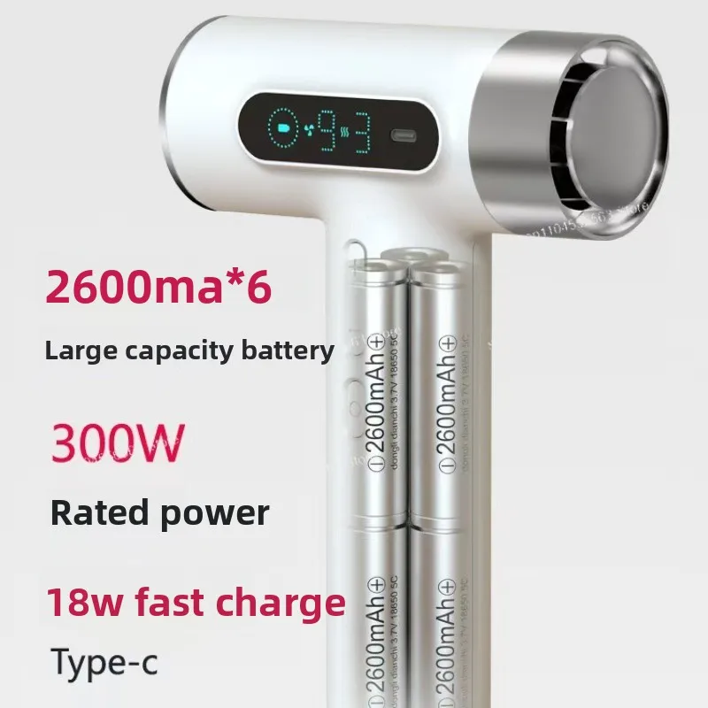 

Высокоскоростной беспроводной фен с зарядкой через USB, беспроводной фен для волос, студенческий фен с большой мощностью ветра, не подключен в