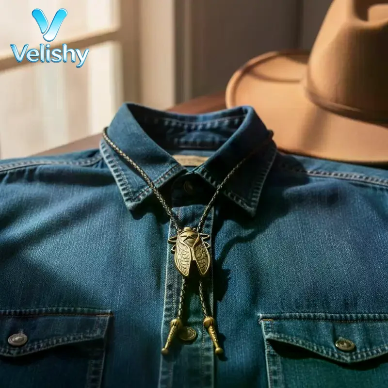 Carved Cicada Buckle Decors Bolo Tie For Men Women Bridegroom Wedding Necklace Western Cowboy Necktie Bolo Tie For Shirt