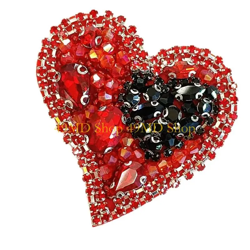 49MD Sequins Heart Artistic Applique for Clothes Hat Sewing Patches DIY Scarf Wedding Dress Decors Accessories