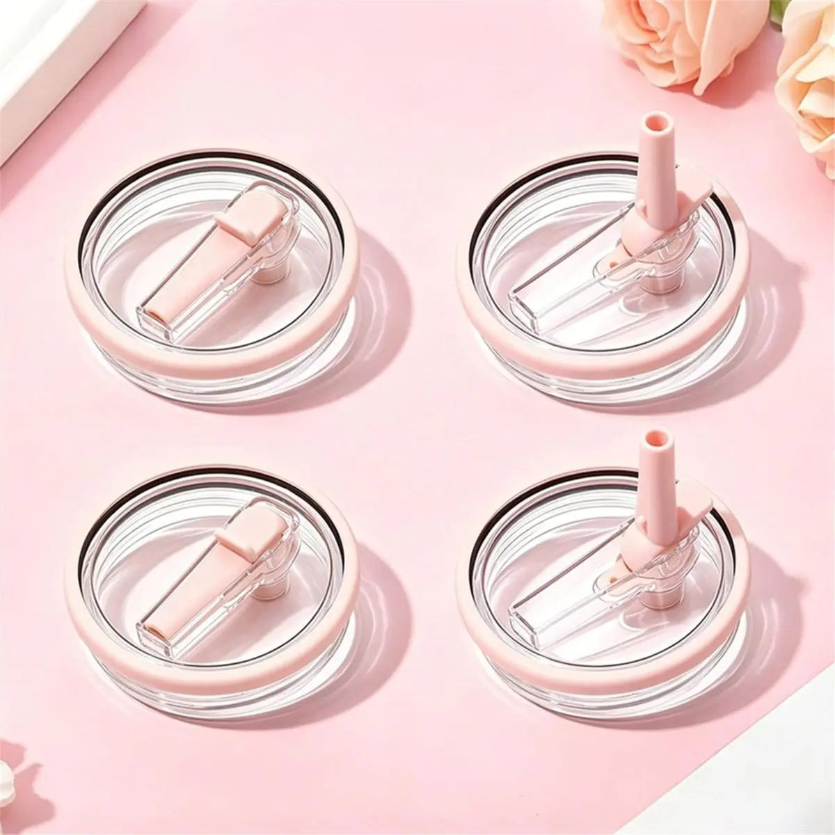 RECOMMENDATION  4 Pack Replacement Lids for HydroJug 40oz Travel Tumbler with Handle, Spill-Proof Water Bottle Lids Pink