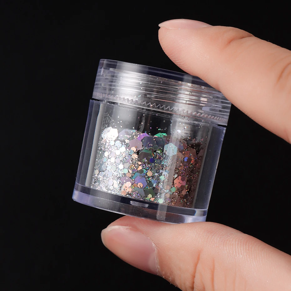 14 Uds. Lentejuelas holográficas con purpurina para uñas, copos de uñas rojos dorados con láser hexagonal grueso para impresionantes manicura y manualidades DIY