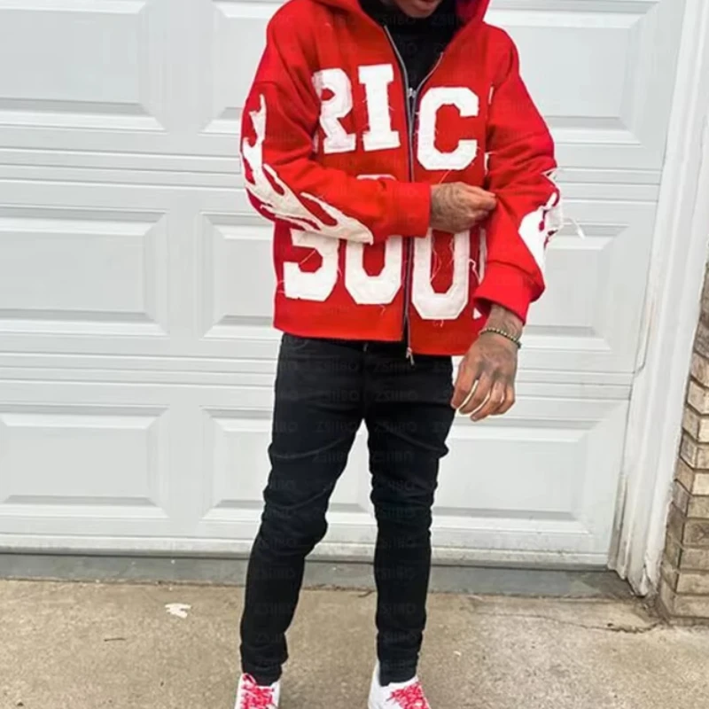 2025 جديد الشارع نمط رسالة مطرزة هوديي للنساء Y2K ريترو Harajuku موضة ملابس رياضية زوجين بلوزة فضفاضة غير رسمية