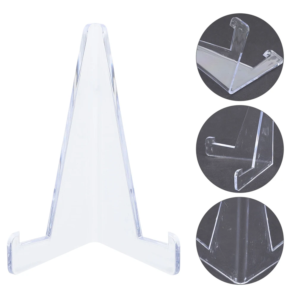 

6pcs Game Card Stand Multifunctional Trading Sports Display Rack Clear Mini Easel For Baseball Medal Picture