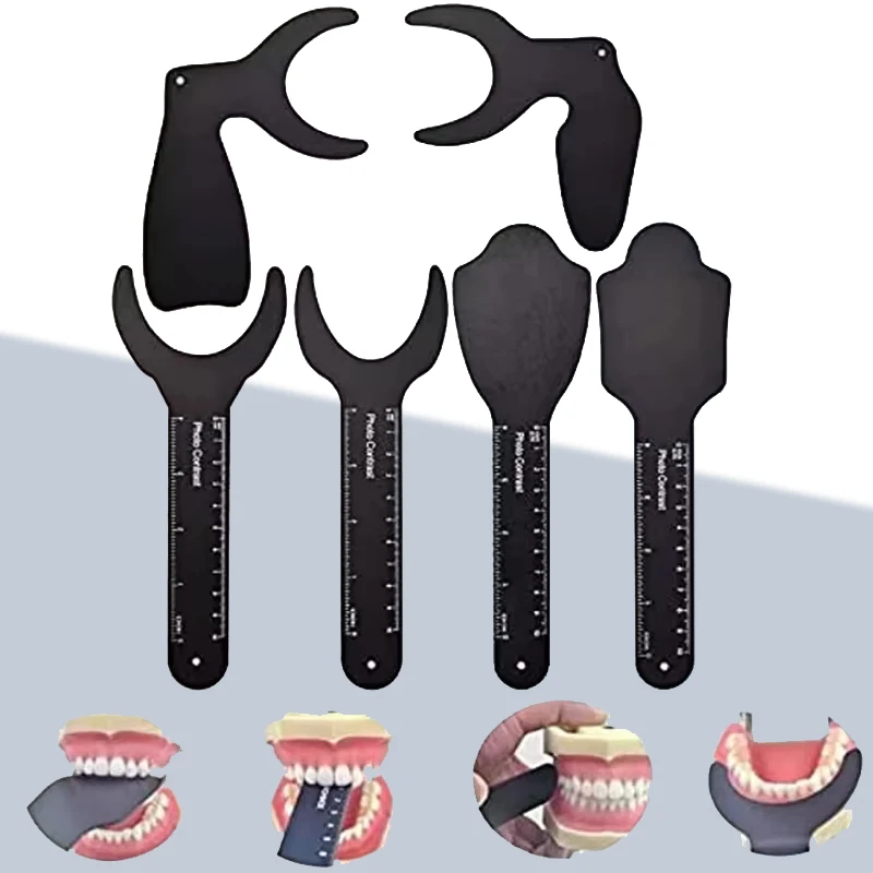 

6Pcs Dental Photo Contrast Board Black Background Autoclavable Mirror for Intraoral Photography Dental Tools Dentist