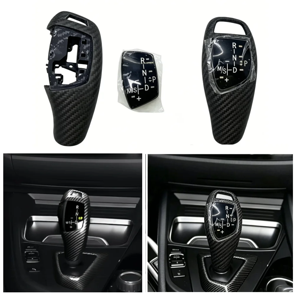 Carbon Fiber Texture for BMW F30 F10 F15 F07 F20 F21 F22 F32 F34 F35 5GT F13Car Gear Shift Panel Frame Gear Knob Cover Head Trim
