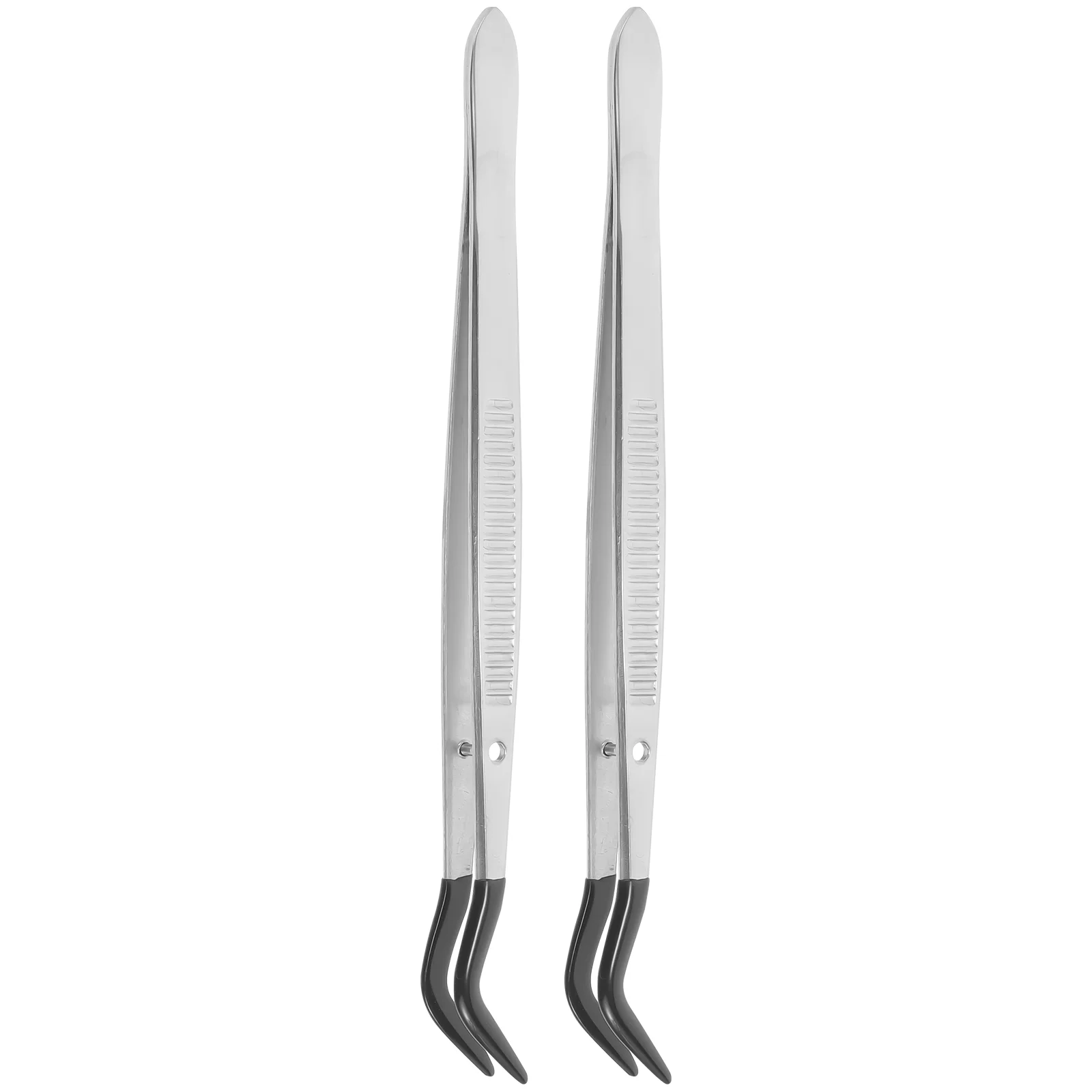 Pinzas para manualidades, joyería de Metal de acero inoxidable, recogedor de sellos multiusos de goma, 2 uds.