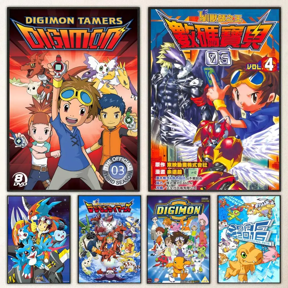 Anime Digimon Poster High-definition  poster stickers, suitable for bedroom, living room, home decoration