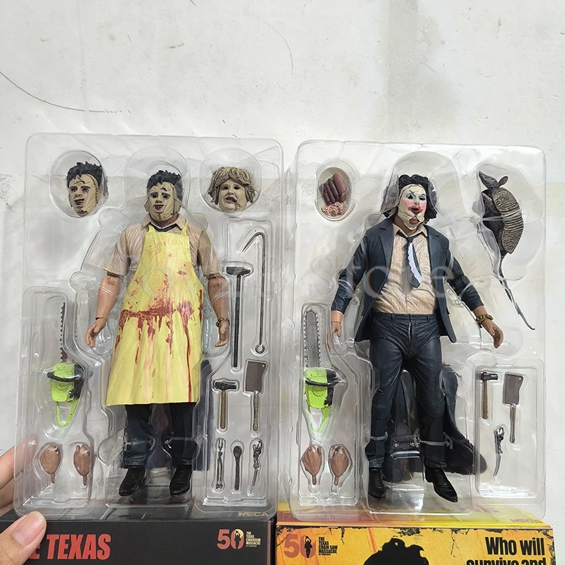 NECA 텍사스 전기 톱 대학살 50 주년 기념 Ultimate Pretty Woman Leatherface 액션 피규어 애니메이션 장난감 공포 컬렉션 선물