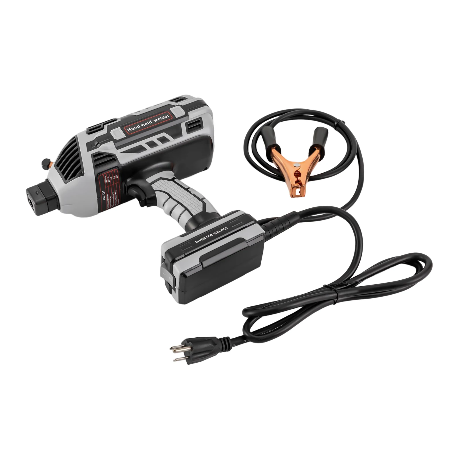 

Handheld Welding Machine with Adjustable 20-120A Output, IGBT Inverter, Brass Clips, Steel Brush, and Portable Toolbox for Weldi