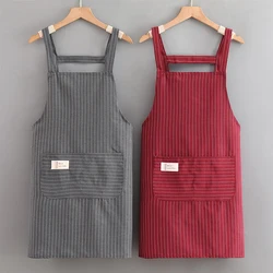 1Pc Simple Sleeveless Apron Kitchen Household Polyester Cooking Apron With Pocket Clothes Protection For Barber Painter Chef