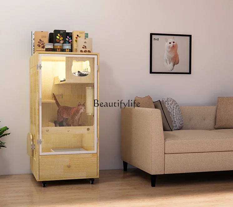 

FG44Non-Covering Solid Wood Toilet Cat Climbing Frame Small Apartment Home Cat Cabinet Integrated