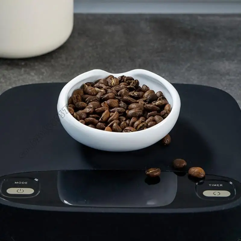 

4XFB Coffee Beans Dosing Cup Weigh Coffee Bean Container Ceramic Tea Vessel Loose Tea