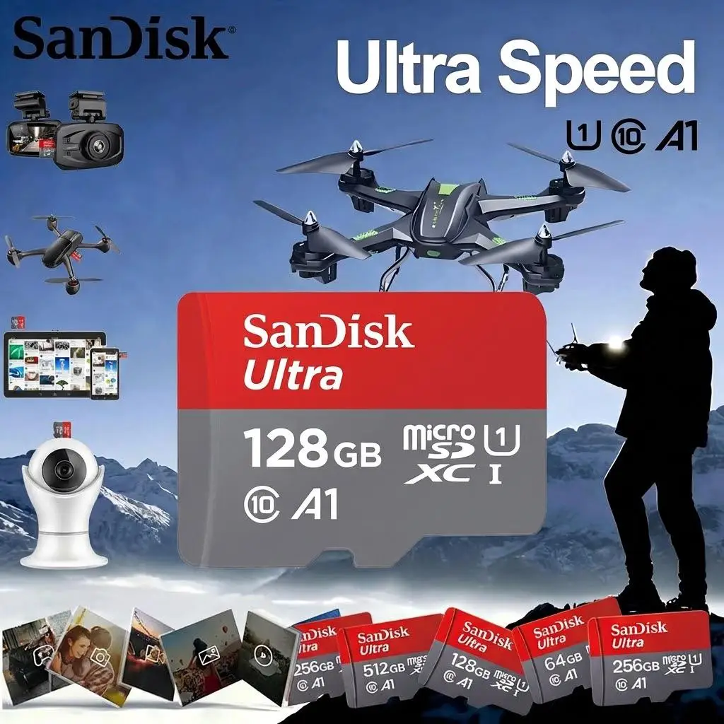 cartao-de-memoria-flash-micro-sd-tf-sandisk-ultra-a1-a2-c10-uhs-i-classe-10-4k-hd-v60-u3-32gb-64gb-128gb-256gb-512gb-cartao-micro-sd-tf