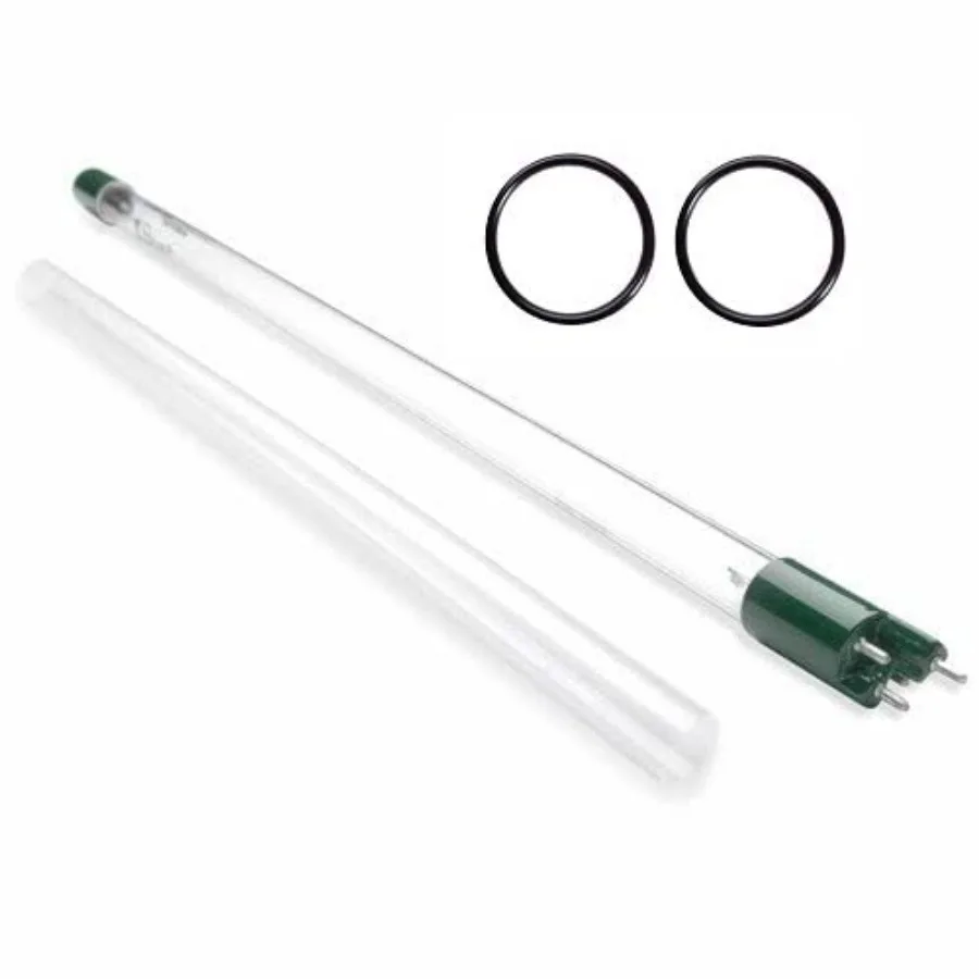 Combo S200RL-HO UV Bulb and QS-001 Quartz Sleeve Compatible with PUV-7 System 11.81 Inch 4-Pin 254nm UVC Replacement Kit EPA Re