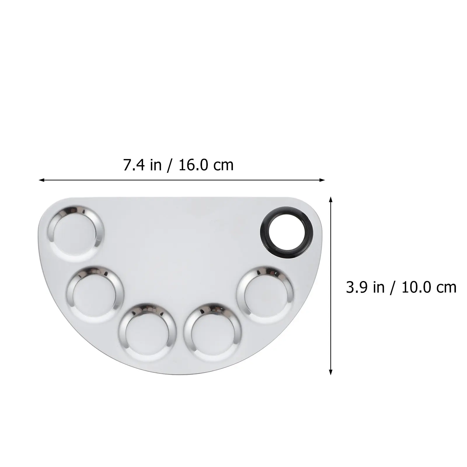 2Sets Stainless Steel Makeup Palettes Nail Art Mixing Plates Professional Tool for Salon Artist School Daily Beauty Use