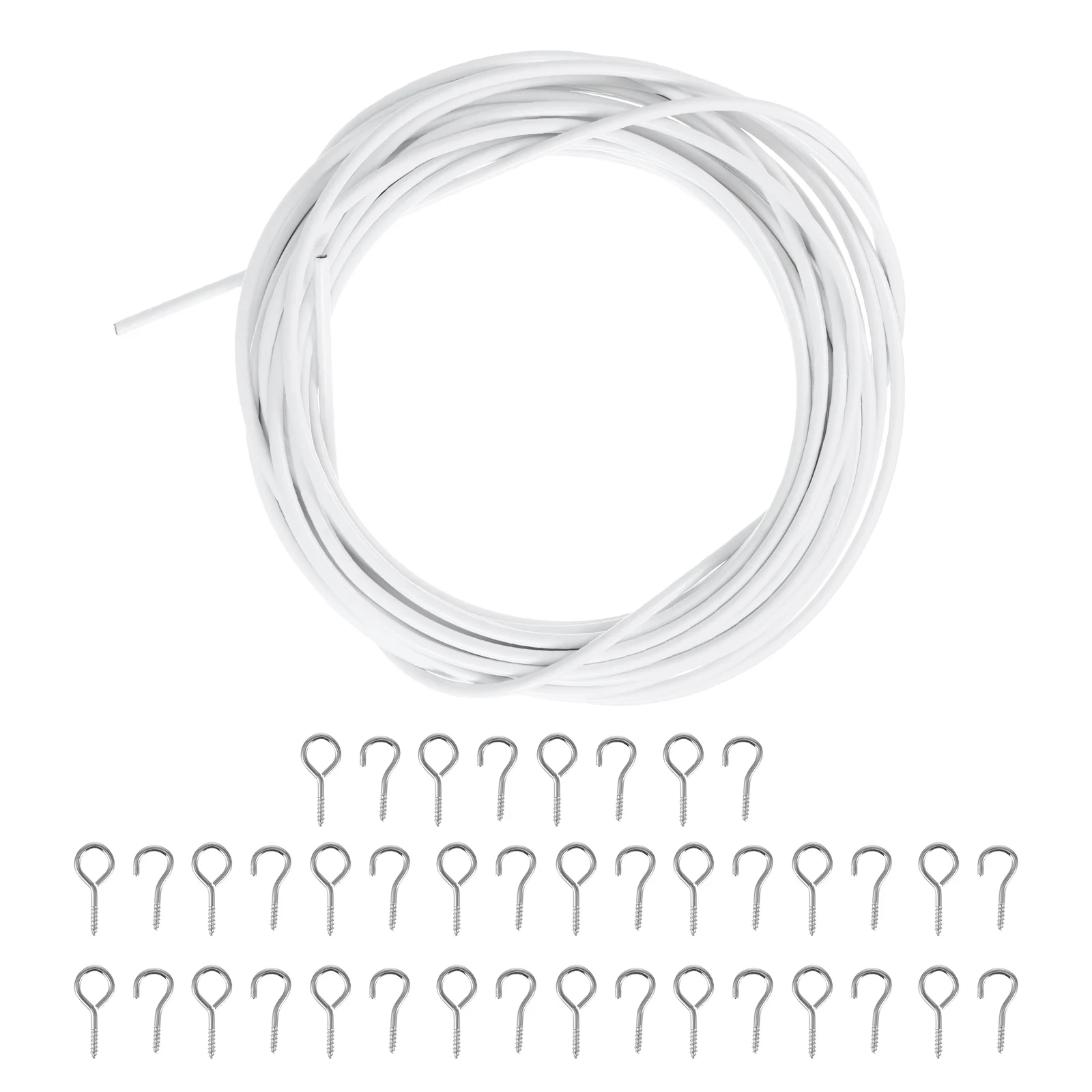 

10 Meters Ceiling Hooks Curtain Rope Cord for Hanging Adhesive Tape White Office