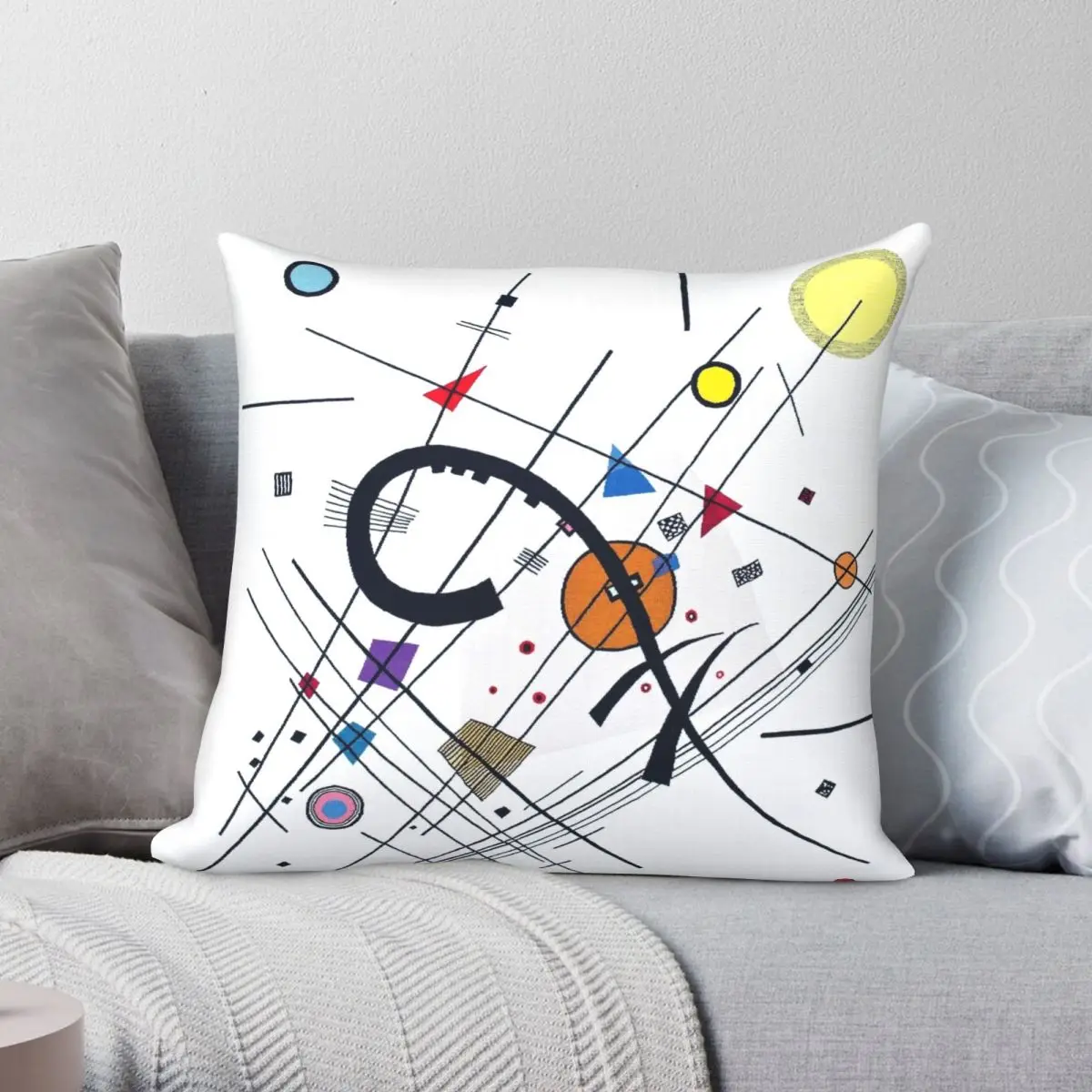 Kandinsky 1923 Pillowcase Polyester Linen Velvet Creative Zip Decor Throw Pillow Case Home Cushion Cover Wholesale 45x45